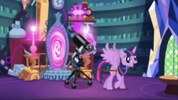 Size: 960x540 | Tagged: safe, twilight sparkle, alicorn, pony, g4, female, mare, portal, telescope, twilight sparkle (alicorn)