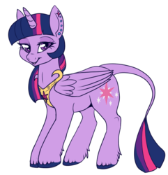 Size: 535x555 | Tagged: safe, artist:lulubell, twilight sparkle, alicorn, classical unicorn, pony, g4, female, horn, leonine tail, simple background, solo, transparent background, twilight sparkle (alicorn)