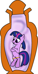 Size: 417x800 | Tagged: safe, artist:snowyflanks, twilight sparkle, genie, ask genie twilight, g4, bottle, bottled character, djinn, female, solo