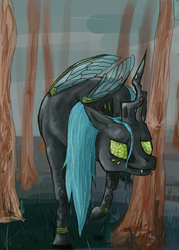 Size: 500x700 | Tagged: safe, artist:shaiza7, queen chrysalis, changeling, changeling queen, g4, female, solo