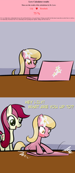 Size: 650x1487 | Tagged: safe, artist:why485, lily, lily valley, roseluck, ask the flower trio, g4, ask, comic, computer, love calculator, tumblr