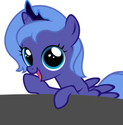 Size: 1324x1340 | Tagged: safe, princess luna, g4, cute, female, filly, looking at you, lunabetes, simple background, smiling, solo, transparent background, vector, woona