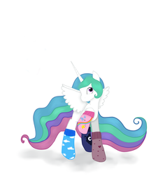 Size: 5824x6848 | Tagged: safe, artist:delanoinferno15, princess celestia, g4, absurd resolution, clothes, female, socks, solo