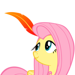 Size: 3000x3000 | Tagged: safe, artist:adiwan, fluttershy, g4, feather, female, high res, simple background, solo, transparent background, vector