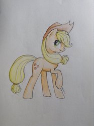 Size: 1024x1371 | Tagged: safe, artist:kodabomb, applejack, g4, female, solo, traditional art