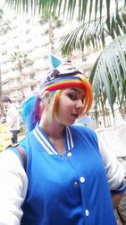 Size: 540x960 | Tagged: safe, artist:geekeryandsuch, rainbow dash, human, g4, cosplay, goggles, irl, irl human, photo, solo