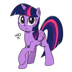 Size: 1200x1200 | Tagged: safe, artist:empty-10, twilight sparkle, alicorn, pony, g4, female, looking at you, mare, smiling, solo, twilight sparkle (alicorn)