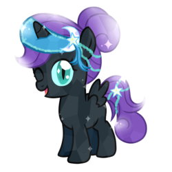 Size: 2100x2100 | Tagged: safe, artist:posey-11, oc, oc only, oc:nyx, pony, crystallized, high res, looking at you, open mouth, simple background, smiling, solo, sparkles, transparent background, vector, wink