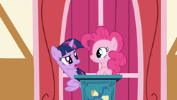 Size: 909x511 | Tagged: safe, screencap, pinkie pie, twilight sparkle, applebuck season, g4, duo