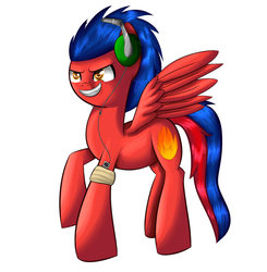 Size: 1024x1046 | Tagged: safe, artist:clayman778, oc, oc only, headphones, simple background, solo, white background