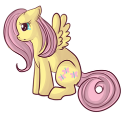 Size: 444x400 | Tagged: safe, artist:lulubell, fluttershy, g4, female, simple background, solo, white background