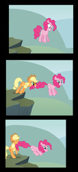 Size: 430x942 | Tagged: safe, screencap, applejack, pinkie pie, g4, tail pull, william bradford