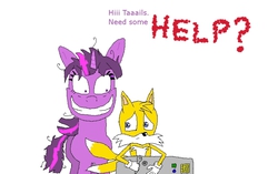 Size: 780x490 | Tagged: safe, artist:hedgehogninja94, twilight sparkle, g4, crossover, male, miles "tails" prower, sega, sonic the hedgehog (series), twilight snapple