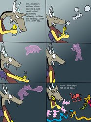 Size: 1700x2271 | Tagged: safe, artist:weasel-girl, discord, g4, bubble, disney, dumbo, pink elephants, pink elephants on parade