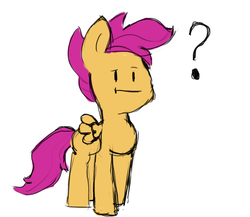 Size: 867x751 | Tagged: safe, artist:davierocket, scootaloo, g4, female, question mark, simple background, sketch, solo, white background