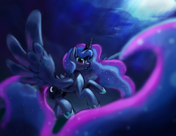 Size: 2500x1937 | Tagged: safe, artist:darkflame75, princess luna, lunadoodle, g4, blushing, female, long tail, solo