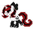 Size: 106x96 | Tagged: safe, artist:spritefag, edit, oc, oc only, oc:lilith, pony, unicorn, animated, bow, clothes, desktop ponies, freckles, gloves, piercing, simple background, solo, sprite, template, transparent background, walk cycle, walking