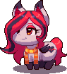 Size: 95x105 | Tagged: safe, artist:zuyoi, oc, oc only, oc:arrhythmia, bat pony, bat pony oc, bat wings, clothes, pixel art, scarf, smiling, solo, stockings, wings