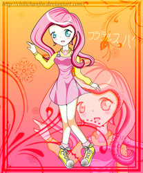Size: 3464x4192 | Tagged: safe, artist:chilichanfin, fluttershy, human, g4, clothes, converse, dress, female, humanized, solo
