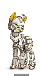 Size: 4320x7680 | Tagged: safe, artist:tenart, applejack, earth pony, pony, g4, absurd resolution, armor, crossover, female, solo, titanfall