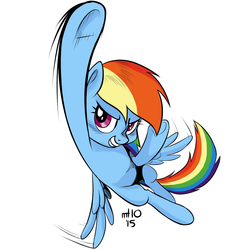 Size: 1200x1200 | Tagged: safe, artist:empty-10, rainbow dash, pegasus, pony, g4, action pose, female, flying, mare, simple background, solo, white background