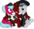 Size: 2410x2017 | Tagged: safe, artist:outlawedtofu, oc, oc only, oc:astral, oc:mach, oc:ruby star, oc:silverbolt, fallout equestria, fallout equestria: outlaw, family, female, filly, high res, simple background, transparent background, vector, younger