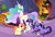 Size: 1083x737 | Tagged: safe, artist:asika-aida, princess celestia, twilight sparkle, oc, oc:prince dawn, oc:princess dusk, alicorn, earth pony, pony, unicorn, g4, colt, crown, cutie mark, family, female, filly, fireplace, lesbian, magical lesbian spawn, male, mare, offspring, parent:princess celestia, parent:twilight sparkle, parents:twilestia, ship:twilestia, shipping, twilight sparkle (alicorn)