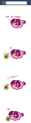 Size: 800x3200 | Tagged: safe, artist:pekou, twilight sparkle, pony, unicorn, ask my little chubbies, g4, ask, chubbie, comic, cute, female, juice box, mare, solo, tumblr, twiabetes, unicorn twilight