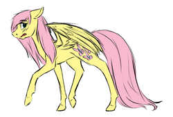 Size: 2200x1500 | Tagged: safe, artist:honiibree, fluttershy, g4, alternate hairstyle, female, solo