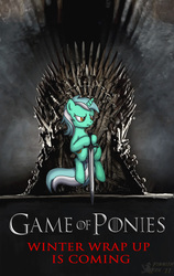 Size: 756x1200 | Tagged: safe, artist:finnishfox, lyra heartstrings, g4, crossover, female, game of thrones, solo, sword, weapon