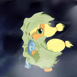 Size: 1500x1500 | Tagged: safe, artist:melynxe, applejack, g4, crossover, female, solo, yu-gi-oh!