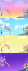 Size: 1520x3819 | Tagged: safe, artist:javkiller, canterlot, cloudsdale, day night cycle, scenery