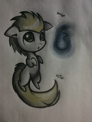 Size: 2448x3264 | Tagged: safe, artist:britzle, oc, oc only, oc:ebon topaz, cute, high res, solo, traditional art