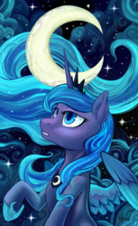 Size: 3116x5100 | Tagged: safe, artist:halley-valentine, princess luna, g4, female, moon, solo