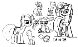 Size: 1984x1216 | Tagged: safe, artist:zlack3r, twilight sparkle, g4, female, monochrome, sketch dump, solo