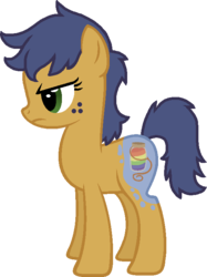 Size: 535x716 | Tagged: safe, artist:firepony-bases, artist:starryoak, oc, oc only, oc:elstar apple, earth pony, pony, g4, base used, offspring, parent:applejack, parent:soarin', parents:soarinjack, rule 63, simple background, solo, transparent background