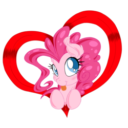 Size: 2000x2000 | Tagged: safe, artist:dfectivedvice, artist:dragonfoorm, pinkie pie, g4, female, heart, high res, simple background, solo, transparent background