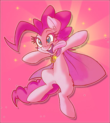 Size: 719x800 | Tagged: safe, artist:dfectivedvice, artist:firebird145, pinkie pie, g4, cape, clothes, female, solo