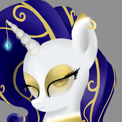 Size: 3000x3000 | Tagged: safe, artist:segraece, rarity, pony, g4, female, gold, gold pony, high res, king midas, solo, touch of midas