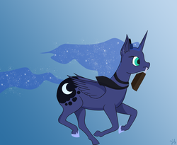 Size: 1280x1051 | Tagged: safe, artist:misterjuly, princess luna, pony, g4, female, schoolgirl toast, solo