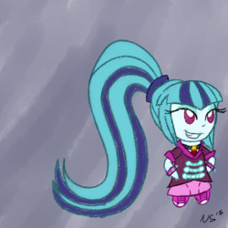 Size: 800x800 | Tagged: safe, artist:novaspark, sonata dusk, equestria girls, g4, crayon drawing, female, solo