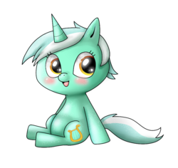 Size: 848x801 | Tagged: safe, artist:tamabelle, lyra heartstrings, pony, unicorn, g4, chibi, female, simple background, smiling, solo, transparent background