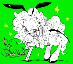 Size: 703x615 | Tagged: safe, artist:29axa, pinkie pie, g4, bunny ears, cane, female, monochrome, solo