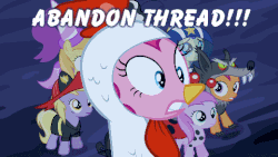 Size: 480x270 | Tagged: safe, edit, edited screencap, screencap, alula, apple bloom, dinky hooves, noi, pinkie pie, piña colada, pluto, scootaloo, sweetie belle, ladybug, vampire, wolf, g4, luna eclipsed, abandon thread, animal costume, animated, bride of frankenstein, chicken pie, chicken suit, clothes, costume, cutie mark crusaders, female, firefighter, nightmare night costume, piña cutelada, princess costume, puzzled, question mark