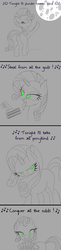 Size: 500x2042 | Tagged: safe, artist:drakxs, rarity, alive, g4, inspiration manifestation, bedroom eyes, cake, card, comic, david hasselhoff, dr jekyll and mr hyde, eating, grin, implied cakelestia, implied princess celestia, inspirarity, looking at you, monochrome, moon, night, open mouth, singing, song reference, tongue out