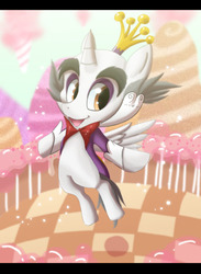 Size: 595x814 | Tagged: safe, artist:blazemizu, alicorn, pony, clothes, crown, king candy, ponified, solo, sugar rush, wreck-it ralph