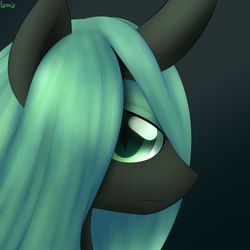 Size: 1000x1000 | Tagged: safe, artist:lamia, queen chrysalis, changeling, changeling queen, g4, female, portrait, profile, solo