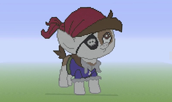 Size: 1280x764 | Tagged: safe, pipsqueak, earth pony, g4, colt, eyepatch, foal, male, minecraft, minecraft pixel art, pirate costume, pixel art, pixelated