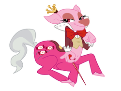 Size: 800x600 | Tagged: safe, artist:darkwingsnark, pinkie pie, centaur, g4, fusion, king candy, wreck-it ralph