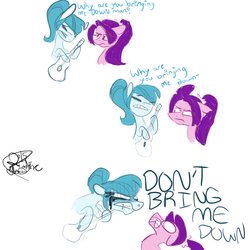 Size: 2000x2000 | Tagged: safe, artist:peanutbuttersqaures, aria blaze, sonata dusk, pony, g4, comic, family guy, high res, male, ponified, psychonata dusk, singing